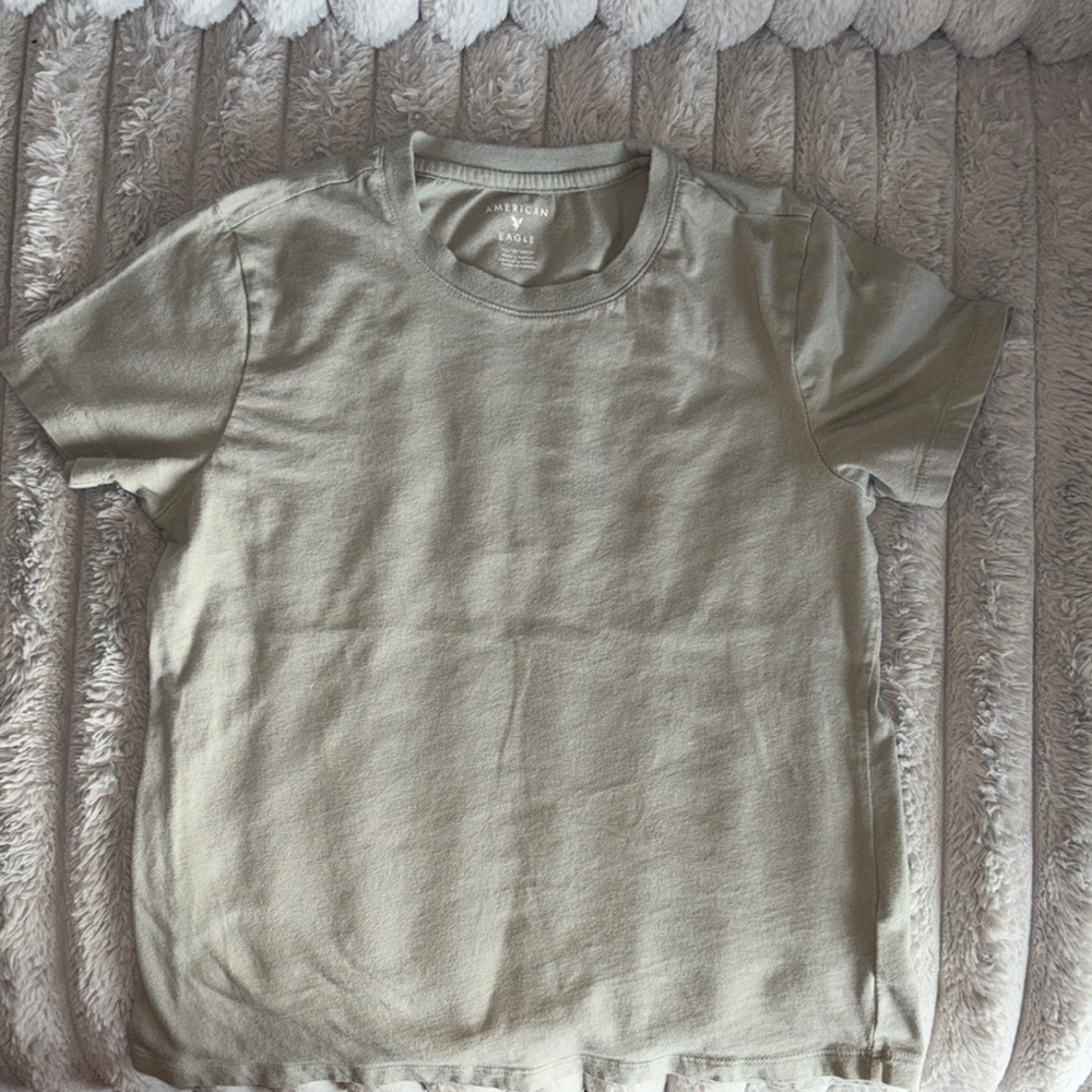 American Eagle Solid Sage Green Crew Neck Tee Sze XS